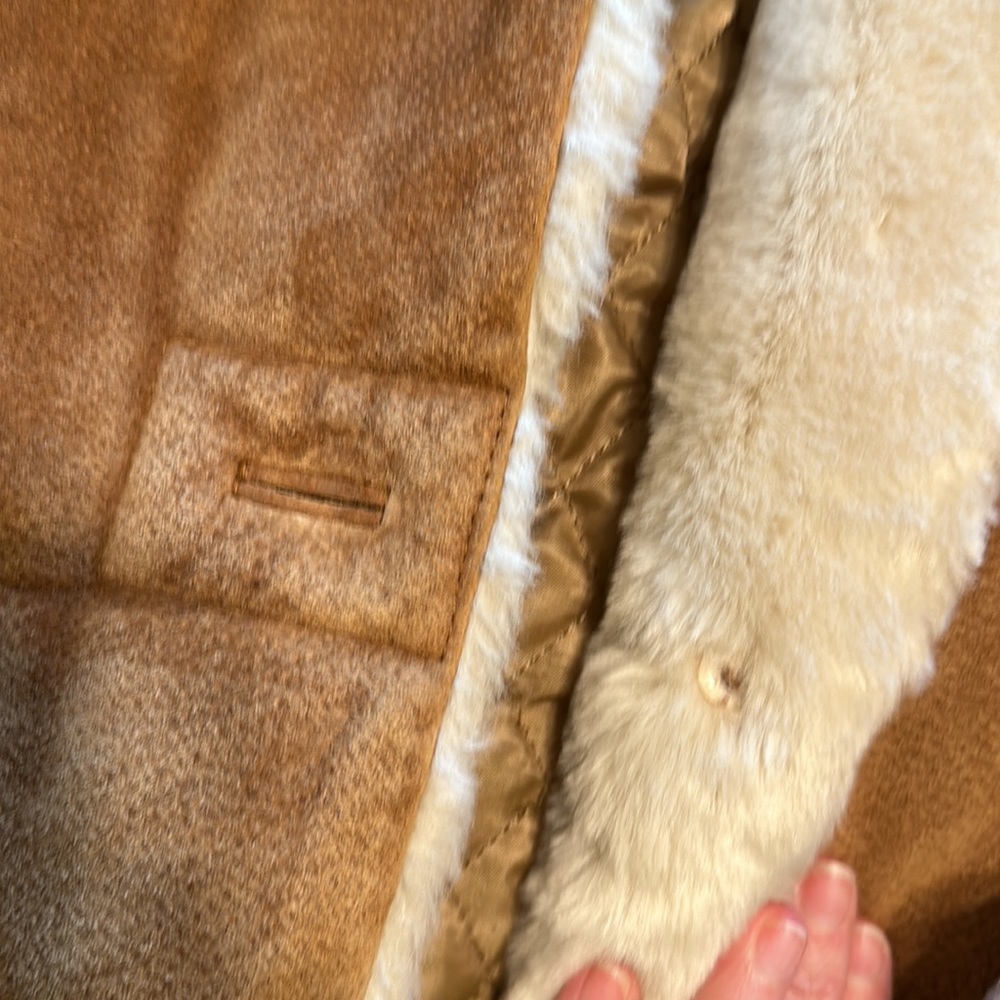 Like new Suede coat with soft faux fur accents - Picture 12 of 14